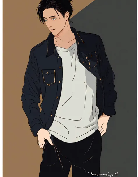 (guy:1.3), masterpiece, yokotanjistyle, (sexual clothes:1.1) <lora:yokotanji:0.8>