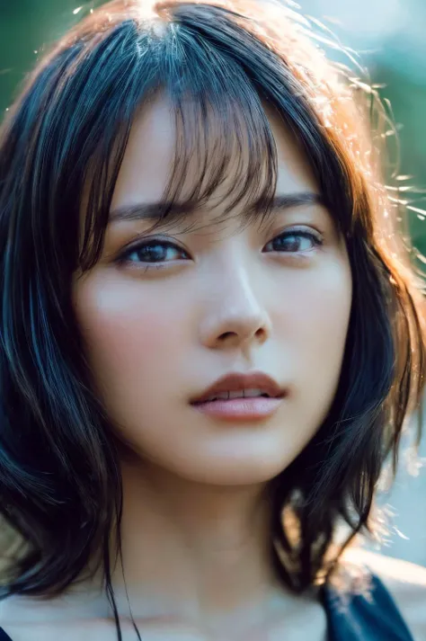 (masterpiece, best quality, beautiful quality, photorealistic, detailed lighting, extremely detailed skin, extremely detailed hair, shadows, 8k, a picture of a woman, black hair, shoulder length hair, half fringe, upper body, 1girl, fcPortrait:1.2), <lora:add_detail:1> <lora:arimurakasumi_lora-06:1:MY>