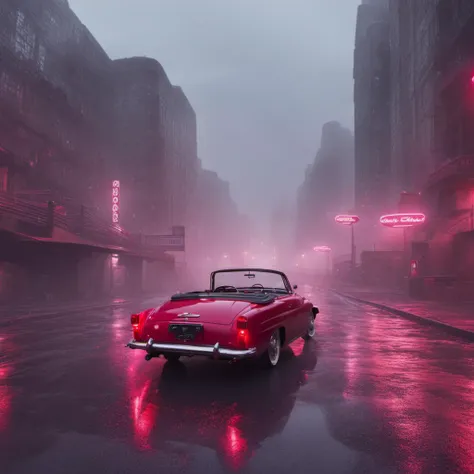 neonpunk style  <lora:SkodaFelicia-SDXL:1.1> <lora:Grit-SDXL:1> <lora:Cloudify-SDXL:1> urban cyberpunk dystopian city,  main focus (bright-red car:1.3), grit, stains, dynamic view, cloudy sky, dusty road, volumetric lights, cinematic, mist 
 . cyberpunk, vaporwave, neon, vibes, vibrant, stunningly beautiful, crisp, detailed, sleek, ultramodern, magenta highlights, dark purple shadows, high contrast, cinematic, ultra detailed, intricate, professional