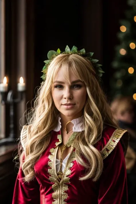 1girl, solo, a mature a1873h, elf outfit <lora:Amanda_Holden-000010:1> a1873h, solo, 1girl, blonde_hair, long_hair