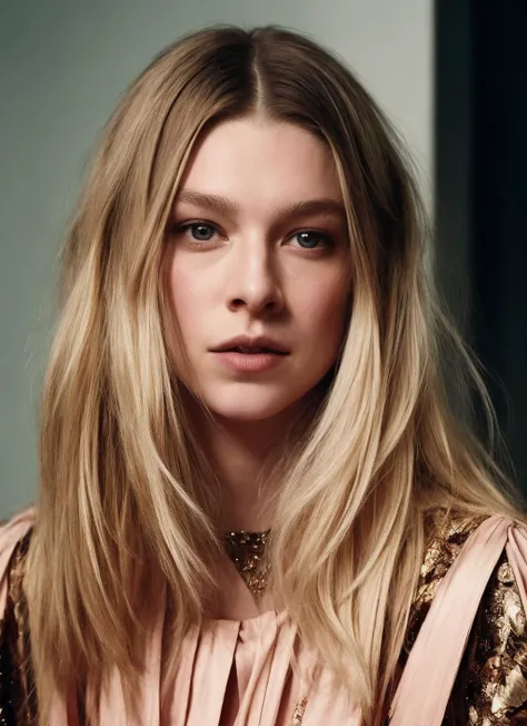 portrait of 1girl HunterSchafer, long hair, looking at viewer, highly detailed, film grain, vogue photoshoot, 35mm photograph, professional, 4k, highly detailed,   <lora:quickfix:0.8> <lora:HunterSchafer:0.65>