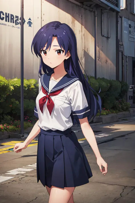 ((masterpiece)), (best quality), official art, extremely detailed CG, unity 8k wallpaper, ultra detailed,
1girl, chihaya kisaragi, school uniform, Walking with an exaggerated stride, ;<,
cowboy shot,
<lora:chihaya-idolmaster:0.8>