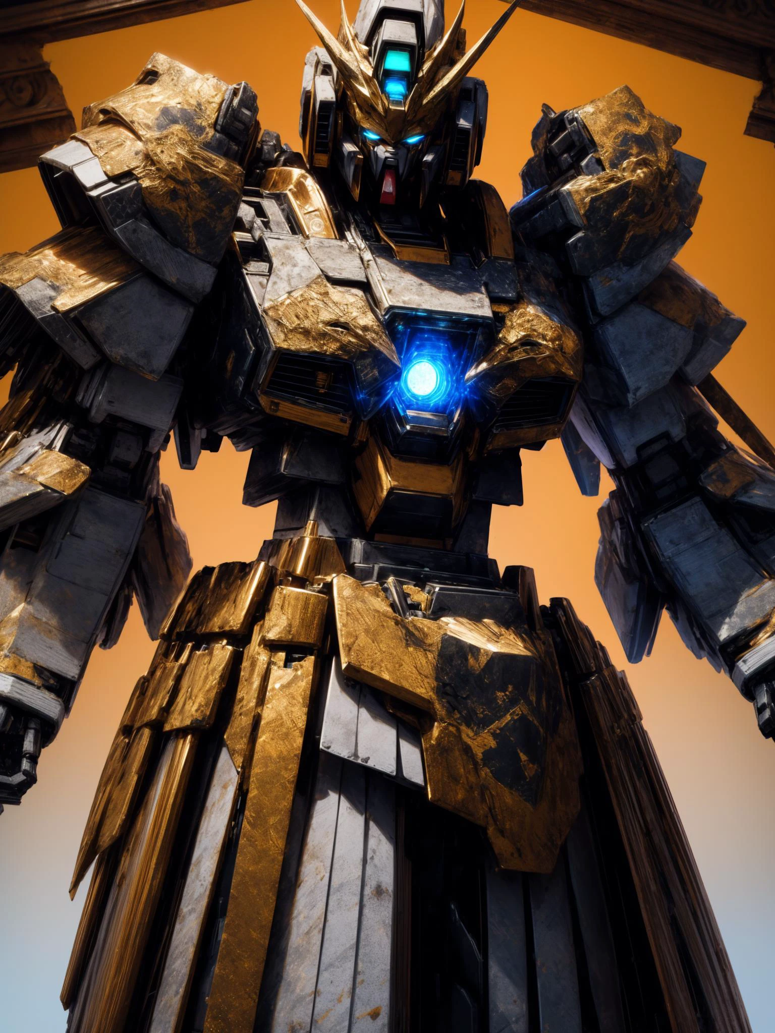 origami style <lora:Gundam V1:0.9>,Gundam,mecha,robot,no humans,glowing,science fiction,glowing eyes,gothic,<lora:more_details:1>,, Best Quality,Masterpiece,Edge quality,gorgeous and intricate detail,Perspective Silhouette,((8k, Best Quality, Masterpiece, Extremely Detailed, Rule of Thirds)),((crazy imagery)),photorealistic,masterpiece,superb,HDR,high resolution,sharp focus,photorealistic rendering,extremely detailed description,professional,intricate details, . paper art, pleated paper, folded, origami art, pleats, cut and fold, centered composition