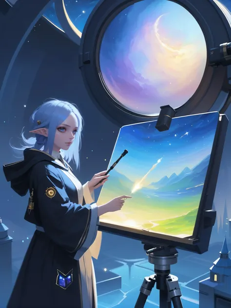 digital painting, arcane, morning, scenery, in a Telescope Arrays<lora:EnvyArcaneXL01:0.25>