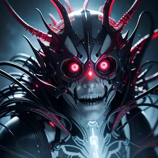 euneirophrenia, experimental,ether,{waterfall|trees|river},ethereal,trippy,dreamy,unreal,{blue|purple},{red|orange|green},dynamic angle,very interesting,4k,sharp,beautiful glow,mist,{electricity|fire|snow},magic, malfunctioning cyborg robot ninja,jaw open,blood in tubes,creepy,intricate details,sharp,4k, experimental,sci-fi,fear,red,black,blue,green,digital art,detailed background,mist,ominous,city,4k,particles,smoke,electricity, badEMB