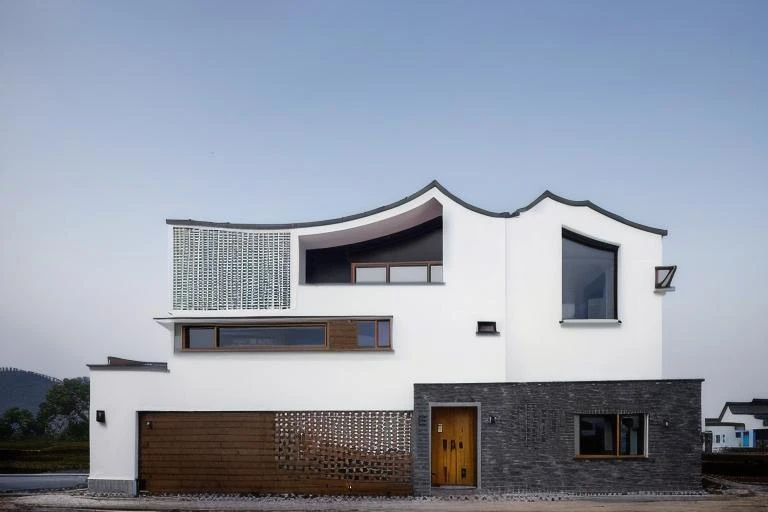 zhuai_rural architecture, new chinese style, white wall black tile, residential group front view, perspective, residential group, no humans, house, outdoors, scenery, tree, grass, sky, building, day, mountain, window, nature,
best quality, realistic, photorealistic,ultra detailed,8K,High quality texture,intricate details,detailed texture,finely detailed,
RAW photo, photo of building, (high detailed skin:1.2), uhd, dslr, soft lighting, high quality, film grain, Fujifilm XT3
<lora:rural architecture_v1.0-000016:1>
