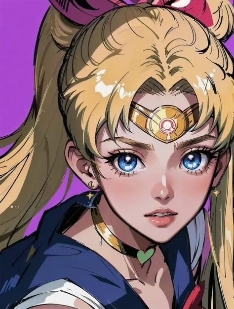 ((Masterpiece)), (Best Quality), (Ultra Detailed), ((Very Detailed)), 4K, (8K), Sailor Moon, Long Blonde Hair, Double Ponytail, Sailor Moon Aesthetics, Dream Core,