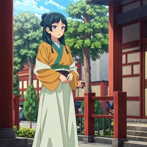 <lora:maomao003:0.7>,
maomao,1girl,
orange hanfu,
white long skirt,