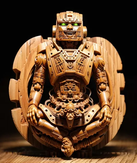 beautiful, masterpiece, robot, android, robotic, mechanical, machine, wood, wooden, ancient, extremely detailed, hd, high definition, Chinese nut-carving <lora:Chinese nut-carving:0.8>