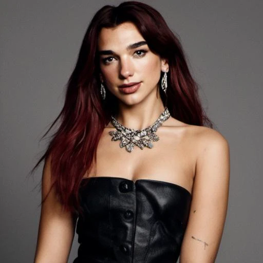 <lora:dua_loha:1>du4, dua lipa, 1girl, solo, ring, jewelry, realistic, brown hair, looking at viewer, smile, long hair, pants, earrings, standing