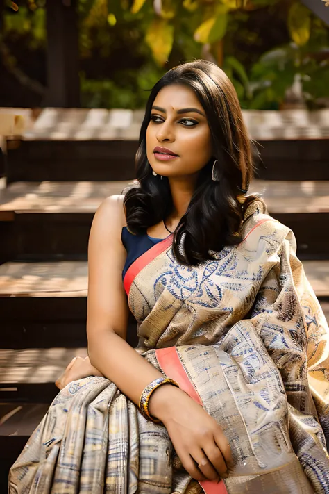 nayaksunidhi, nayak, sunidhi, indian girl, indian woman, fair skin, outdoor, large breasts, saree, wearing sari, sitting, leaning forward,
masterpiece, best quality, highest quality, focused, extremely detailed, ultra realistic, photorealistic, sharp focus, absurdres, photograph, detailed and intricate, instagram, portrait, highly detailed, sharp focus, illustration,
<lora:NayakSunidhi:1>