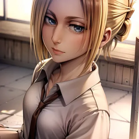 (best quality, masterpiece), <lora:AnnieAOT:1> , AnnieAOT,  solo , teacher classroom, sunlight, skirt, white shirt, teaching,  looking_at_viewer