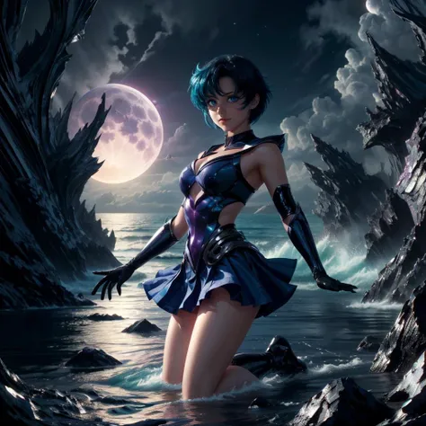 <lora:DraconicTech-15:0.7> draconictech, scifi,obsidian , iridescent ,<lora:add_detail:0.5>
1girl, floating , moonlight , <lora:EPsmSailorMercury:0.8> EPsmSailorMercury, short hair, blue hair, blue eyes, gloves, , magical sailor girl, miniskirt,full body, ocean