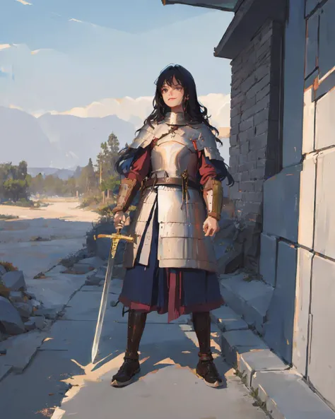 1girl,full body ,<lora:chineseArmorZhajia_chiArmorZhajiaV10:0.65>,amor,sword,holding sword in hand, <lora:artoriaPendragon.0z88:0.55>