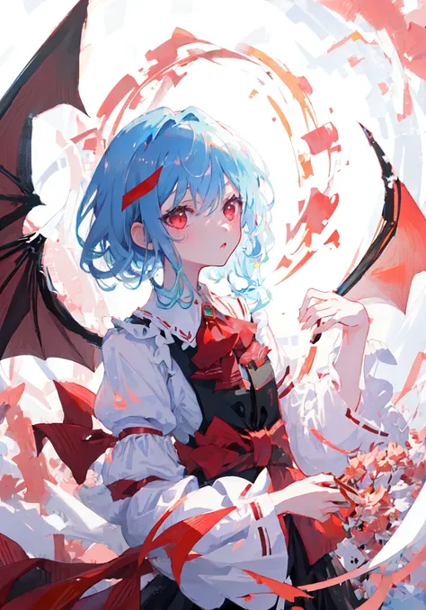 masterpiece, best quality, ultra-detailed, illustration, 1girl, remilia scarlet,