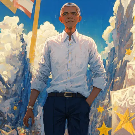 masterpiece, best quality, President of United States Barak Obama