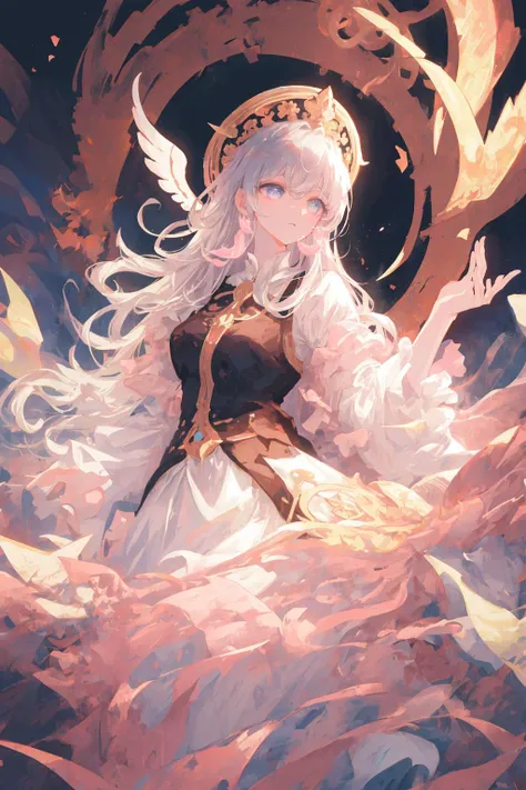 1girl, Silver hair, pink headwear, long hair, curly hair, gothic, pink puffy dress, magic circle, facing viewer, Realistic, delicate, smooth, flowing, ethereal, graceful, lifelike, precise, detailed, refined, subtle, intricate, soft, gentle, luminous, radiant, glowing, harmonious, balanced, proportionate, elegant, serene, tranquil, heavenly, celestial, pure, innocent, angelic, divine
(masterpiece), (best quality), Amazing, beautiful detailed eyes, (finely detail), Depth of field, extremely detailed CG, original, extremely detailed wallpaper, (vivid colors),