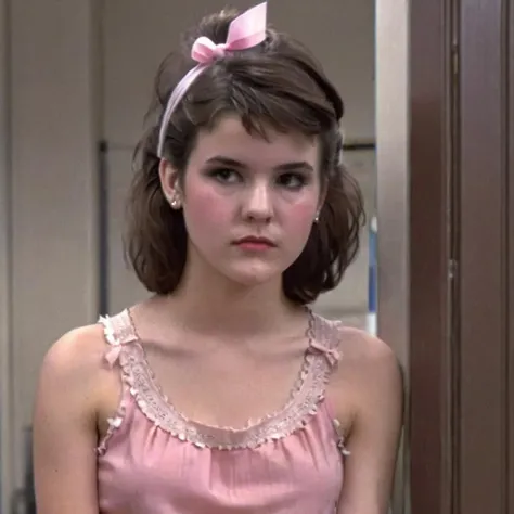 Waitress, diner, 1950s, Emma Watson, white blouse, pink skirt