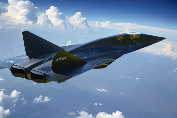 (view form side) (masterpiece, best quality:1.2), ultra-detailed, EdobAurora fighter jet (flying:1.2) (realistic:1.5) <lora:EdobAurora_v1.0:1>