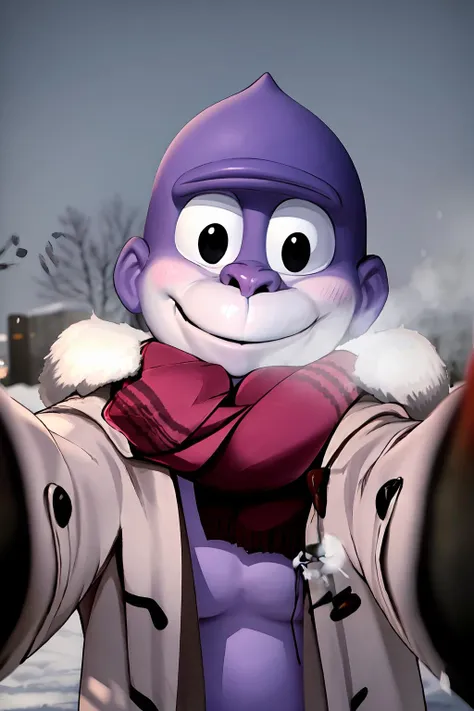 masterpiece, best quality, striking visuals, park, winter, snow, ((snowing)), IncrsChkWarmingMeme, reaching towards viewer, red scarf, winter clothes, <lora:PovCheekWarmingMemeV2:1>
BREAK
Bonzi buddy, BonziBuddy, bonzi, blush, smile, <lora:BonziBuddy:0.65>