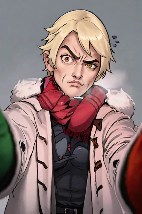 (masterpiece, best quality:1.2), solo, 1girl, RocksEyebrowRaise, raised eyebrow, thick eyebrows, IncrsChkWarmingMeme, pov, red scarf, winter clothes <lora:PovCheekWarmingMeme:1> <lora:RocksEyebrowRaise:1>