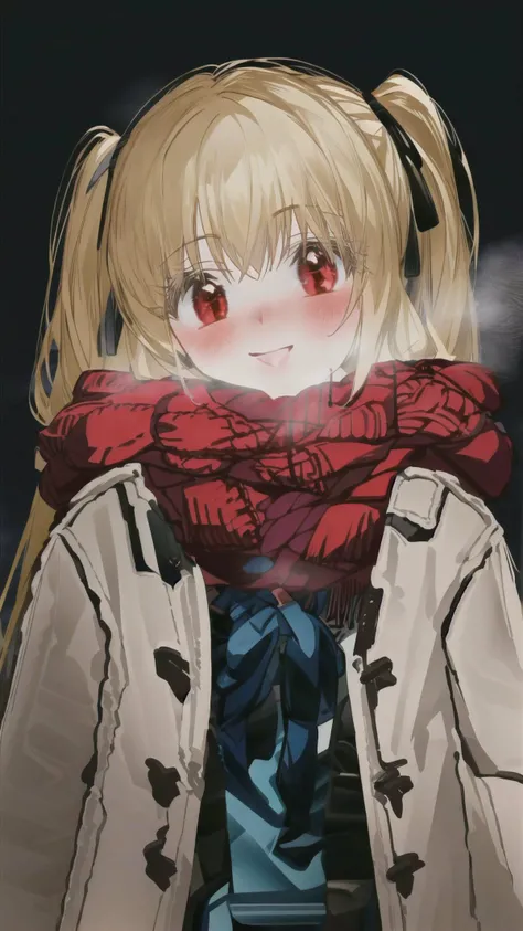 <lora:MisaAmaneV2:0.8> Misa Amane, 1girl, blonde hair, long hair, twintails, red eyes, BREAK, <lora:PovCheekWarmingMeme:0.7> IncrsChkWarmingMeme, pov, red scarf, winter clothes, smile, blush, masterpiece, best quality, extremely detailed, highly quality, 4k, sharp focus, professional, sharp focus, award winning, cinematic lighting, octane render, unreal engine, volumetrics dtx, Wallpaper,