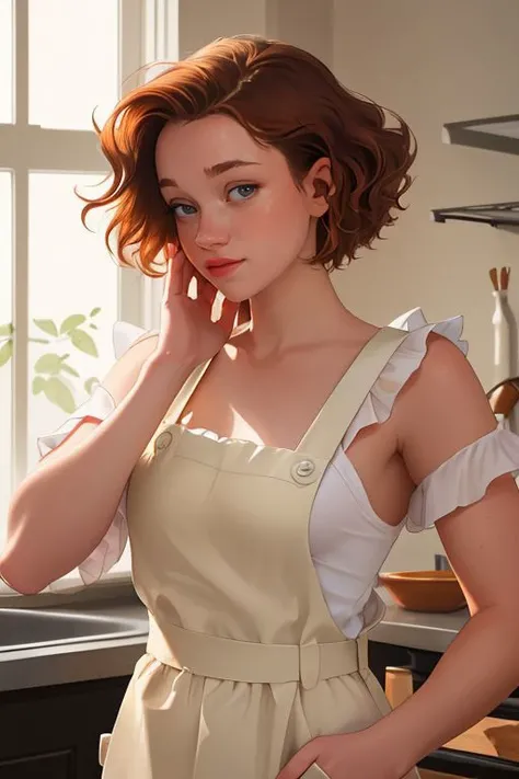 DEN_liv_hewsonMK2,
baking in a bright kitchen wearing an apron, pinny, baking, cooking, chef, apron,
bokeh, f1.4, 40mm, photorealistic, raw, 8k, textured skin, skin pores, intricate details  <lora:epi_noiseoffset2:1>, epiCRealism