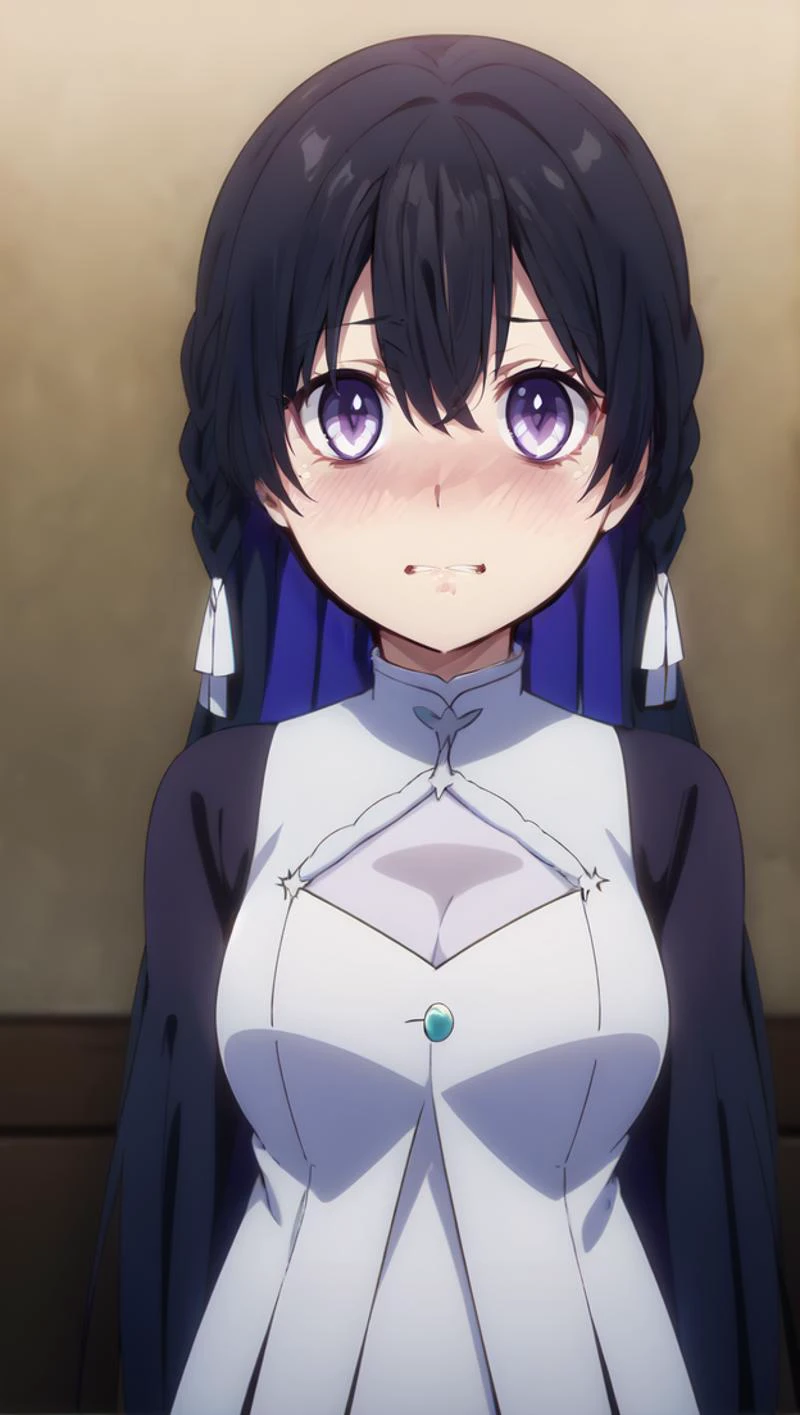 masterpiece, best quality,
<lora:tinasha.sd15.v2:0.5>
tinasha, white dress, sleevles, black dress, purple eyes, braid, blue dress,
1girl,solo,
<lora:embarrassedexposure.sd15.v1:0.8>
shockedface,embarrassed, (constricted pupils, wide-eyed, ) , small pupils,
portrait,
standing,
facing viewer,