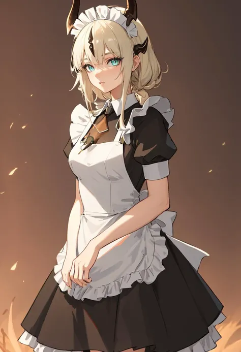 score_9, score_8_up, score_7_up, score_6_up, score_5_up, score_4_up, BREAK source_anime, 1girl, clothed, saber alter, indoors, potted plant, window, sunlight, looking at viewer, serious, dutch angle, maid uniform, braid, double middle finger,