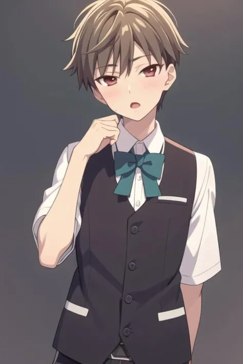 masterpiece, best quality, high quality, <lora:souma_hiro:0.70>, souma_hiro, 1boy, solo, male focus, upper body, looking at viewer, school_uniform