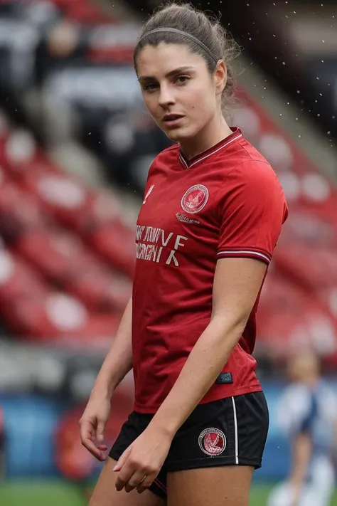 1girl, solo, portrait, ((red shirt, black shorts)), soccer uniform, standing, looking at viewer, (blurry background), masterpiece, best quality, ultra-detailed, ultra high res, (photorealistic:1.4), raw photo, (realistic:0.2), 8k HDR, f1.4, 40mm, photorealistic, raw, 8k, textured skin, skin pores, intricate details
<lora:skin_texture_v2:0.5> <lora:epiCRealismHelper:0.8> <lora:PAseer-SD15-LCM Quick:1> <lora:ca96_uk_lora_v03:1> ch96