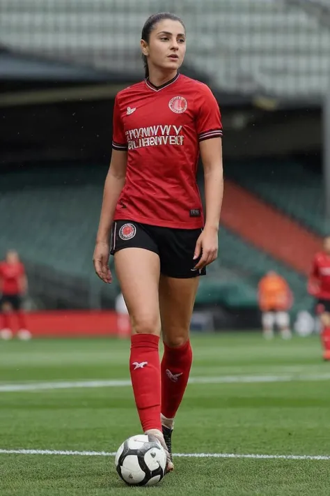 1girl, solo, portrait, (red shirt, black shorts), soccer uniform, soccer training field, [blurry background], masterpiece, best quality, ultra-detailed, ultra high res, (photorealistic:1.4), raw photo, (realistic:0.2), 8k HDR, f1.4, 40mm, photorealistic, raw, 8k, textured skin, skin pores, intricate details
<lora:skin_texture_v2:0.5> <lora:epiCRealismHelper:0.8> <lora:PAseer-SD15-LCM Quick:1> <lora:ca96_uk_lora_v03:1> ch96