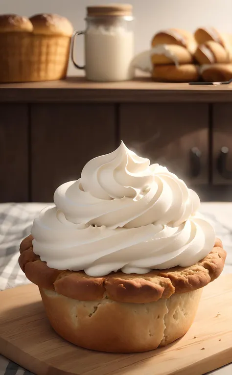 <lora:WhippedCreamTopStyle:0.2> WhippedCreamTopStyle bread