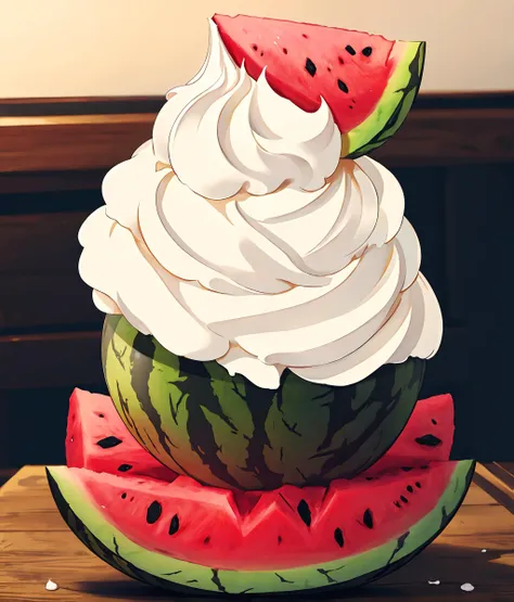 <lora:WhippedCreamTopStyle:0.2> WhippedCreamTopStyle watermelon