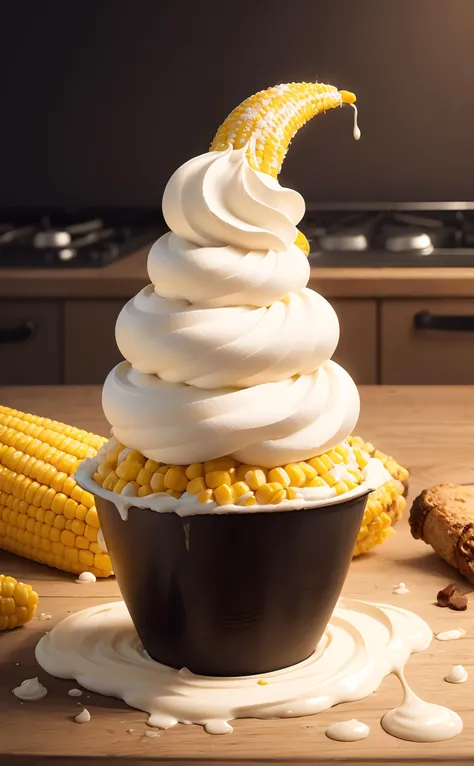 <lora:WhippedCreamTopStyle:0.2> WhippedCreamTopStyle corn on the cob