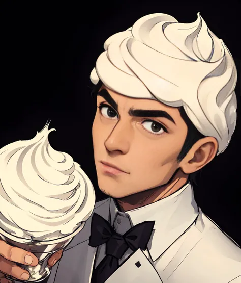 <lora:WhippedCreamTopStyle:0.2> WhippedCreamTopStyle man