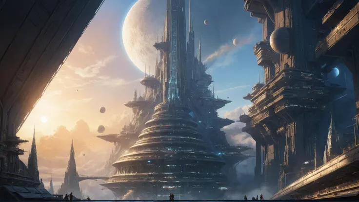 SK_DIGITALART, painting of a scifi megastructure outside of time, an exotic distant world, by Ian McQue, 
highly impressive & realistic, Hyper-detailed, Insane Details, Intricate Details, Cinematics, Editorial Art, Tilt Blur, Super-Resolution, Megapixels, Unreal Engine 5, Studio Lighting, Volumetric, Optical, Diffusion Glowing, Shadows, Proportions, Rough, Shimmery, Ray Tracing Reflections, Glossy, Lumen Reflections, Screen Space Reflections, Diffraction Rating, Chromatic Aberration, GB Shift, Ray Tracing, Ray Tracing Ambient Occlusion Anti-Ali asing, Post-Processing, Post-Production, Cel Shading, Tone Mapping, Incredibly Detailed and Intricate, Hypermaximalist, Sleek, Hyper Realistic, Super Detailed, Dynamic Pose, Hyperrealism, HDI, 8k  dramatic lighting, dark colors, wide angle view, panorama view, dominant colors Denim Blue and Gun Smoke Gray, 
<lora:xl_more_art-full_v1:0.35> <lora:epi_noiseoffset2:0.5> <lora:add-detail-xl:1>