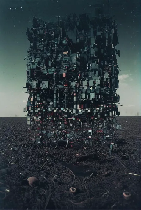 (Color resplendent analog photographic visual metaphor picturing civilization as Cybernetic Technocratic arbitrary purgatory)(evocative depth of field)(absolute sharpness)(true black point)(art of irony)(relativistic gradients)
<lora:LCM-LoRA-XL_V1:0.21>
<lora:SDXLHighDetail_v5:0.3>
<lora:MJ52:.6>
<lora:JuggerCineXL2:.6>