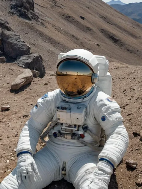 Hyperrealistic art (Masterpiece Photo:1.3) of (Ultra detailed:1.3) Astronaut,Relaxed,In Dreamy landscape,(by Artist Stanislaw Wyspianski:1.3),Highly Detailed,(Impressionism:1.3),(Velvia:1.3) . Extremely high-resolution details, photographic, realism pushed to extreme, fine texture, incredibly lifelike