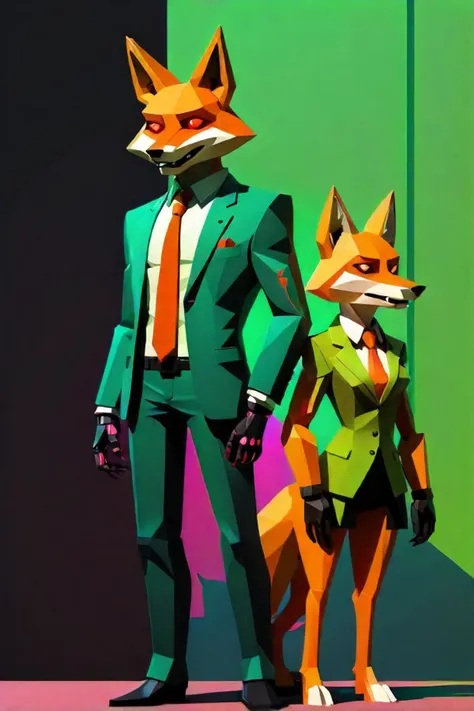 A logo with two sexy female foxes and a strong male fox in the middle holding a video game controller, Written by Epic Game Designer