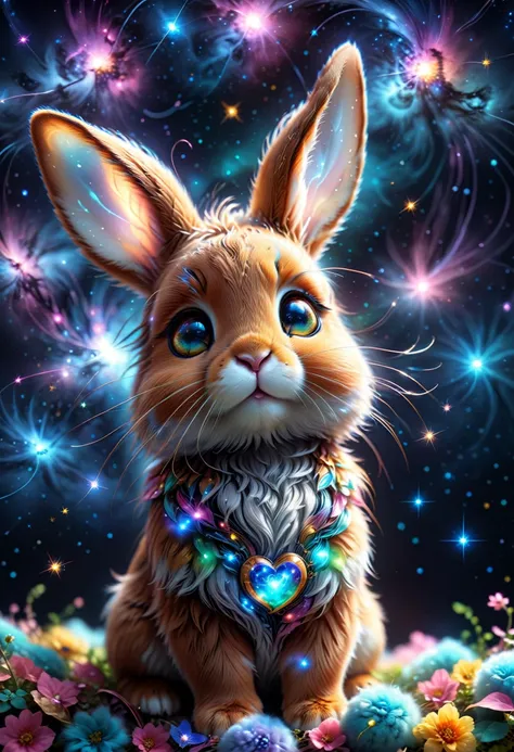 (((videogame_style))), (sharp focus:1.2), lineart, flat color, monochrome, greyscale, depth of field, bokeh, 8k, OLED, 1 bunny, being playful, wearing ribbon choker in different colours, different fur, super cute,, The bunny raises its paws towards the viewer, in the galaxy, space bunny lying on a ruffled pillow in the clouds,lluminated by the ethereal glow of cosmic lightning, the light is reflecting shadows on the cute animal, for the viewer, it appears alive, as if a glimpse of its inner sparkle is possible, star sky, peacful and grateful atmosphere, painted hearts, magical atmosphere, close up, (((cuteness overload))), <lora:detailed_notrigger:0.9>, zhibi <lora:zhibi:0.8>, <lora:tweak-detail-xl:0.7> <lora:Jed-Cosmos-sdxl:0.7> Jed-Cosmos