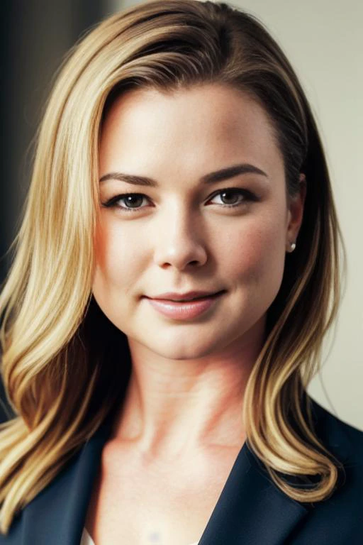 photo of EmilyVancamp1, looking at the camera, simple background, business attire, detailed face, intricate, soft lighting, masterpiece, beautiful,