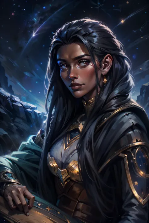 solo,1girl,portrait tiefling female,dark gray skin,(sitting on hill,looking at stars),hyperdefined,intricate detail,complex lighting,detailed background,fantasy aesthetic <lora:tiefling_offset:1> <lora:add_detail:0.6>