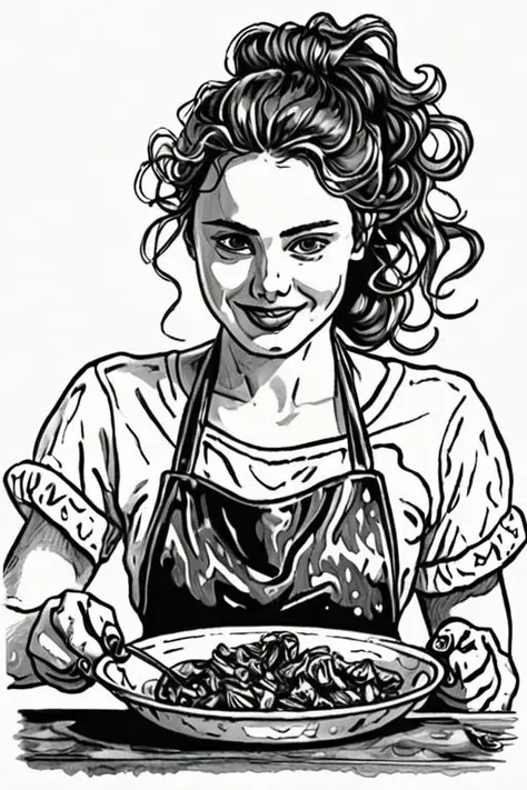 pen and ink illustration a Wallisian beautiful young woman by cooking show
<lora:Baking_Illustration:1>
<lora:Baking_Illustration:1>