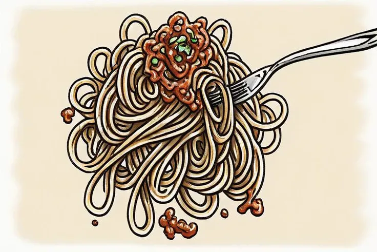 pen and ink illustration of spaghetti on a fork by cooking show
<lora:Baking_Illustration:1>
<lora:Baking_Illustration:1>