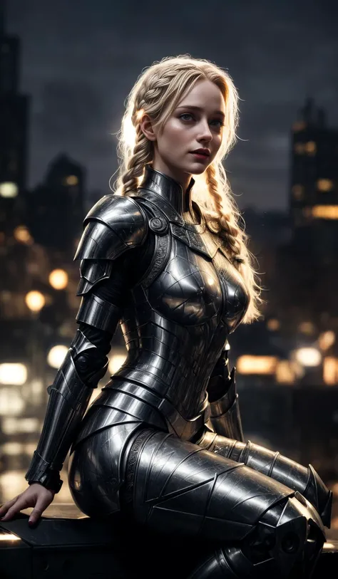 26yo girl, pale skin, swedish, blonde hair, braids, futuristic armor, helmet
futuristic city, at night, sitting on hood of military vehicle, smiling,
Glimmering, Harmonious, masterpiece,
<lora:CineStyle5:0.5>, 111cine8matic55,
<lora:more_details:0.7>,
art by Greg Rutkowski,
photo, realistic
OverallDetail, EyeDetail, fHandDetail