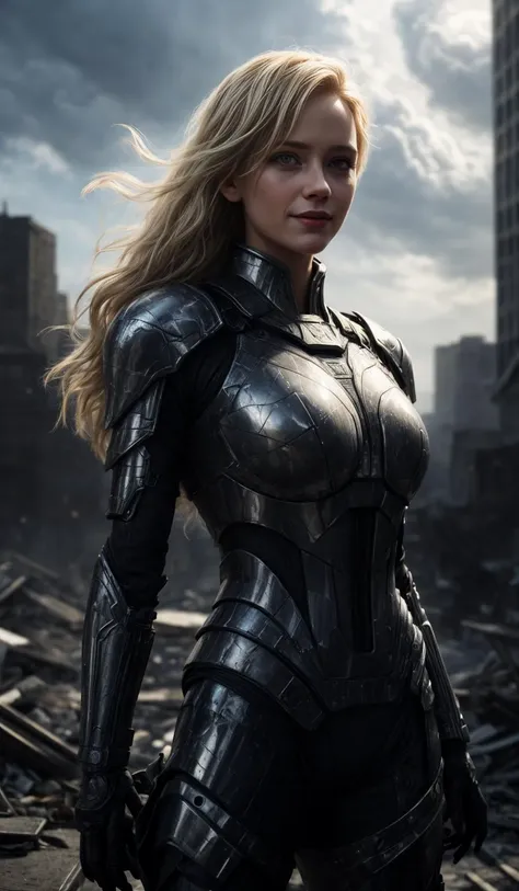 American Shot, Sky Queen, blonde hair, futuristic body armor, smiling,
destroyed buildings in background,
Glimmering, Harmonious, masterpiece,
<lora:CineStyle5:0.5>, 111cine8matic55,
<lora:more_details:0.7>,
art by Greg Rutkowski,
photo, realistic
OverallDetail, EyeDetail, fHandDetail