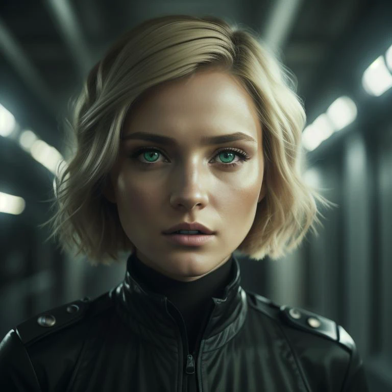 A cinematic up close photo of a young woman with arresting green eyes and a tousled blonde bob. She's garbed in a sleek spy suit, cracking a high-tech safe in a sophisticated metropolis. The epic character composition, combined with sharp focus and natural lighting, brings the captivating image to life. The subsurface scattering effect adds a touch of ethereal glow, while the f2 aperture and 35mm lens create a perfect balance of depth and detail.
<lora:CineStyle5:0.6> 111cine8matic55