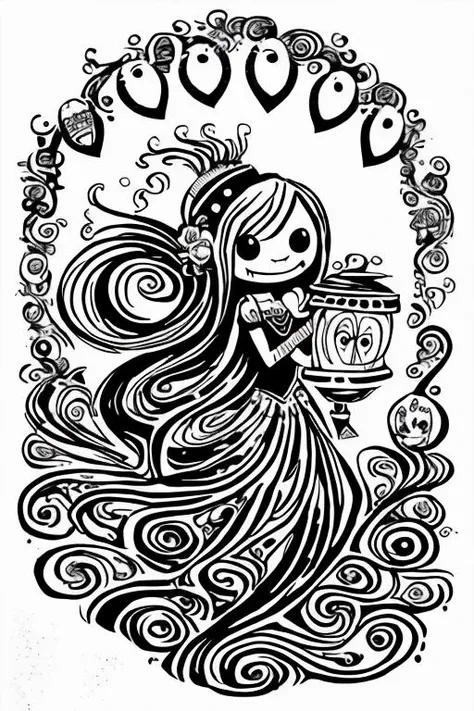 black and white 2d line drawing of a beautiful woman with long hair, beautiful smiling by skelewags
trending on artstation,award winning,highly detailed,intricate,masterpiece,best quality,