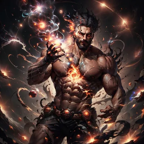 <lora:ExplosionMagic-20:0.8>, explosionmagic ,   smoke, glowing aura ,   excessive energy, smoke ,
wizard, man, <lora:Gigachadv1:0.65> gigachad, glowing hair ,upper body, holding a dark flame ball